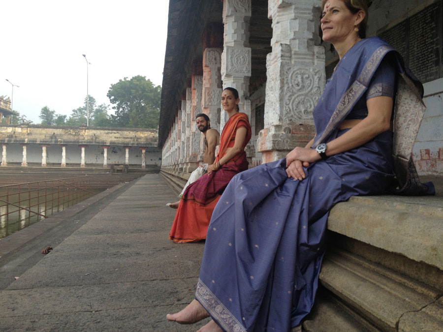 Chidambaram, morning at the Sivaganga Tank with Matt and Patricia